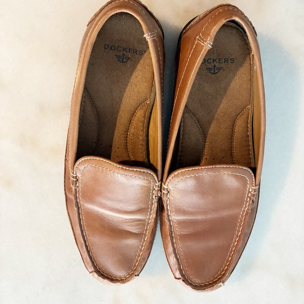 Docker's Men's Tan Leather Loafers Size 10.5